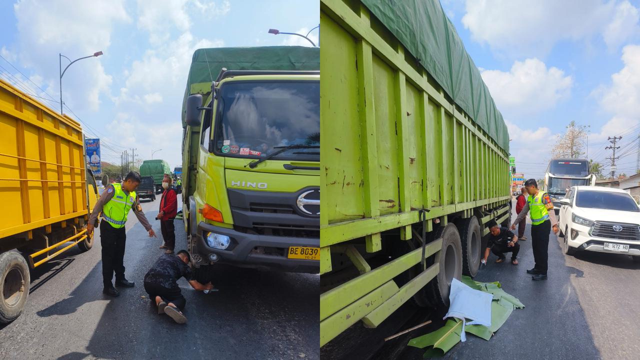 Mahasiswi Tewas Terlindas Truk Tronton di Jalinsum Gunung Sugih, Lampung Tengah